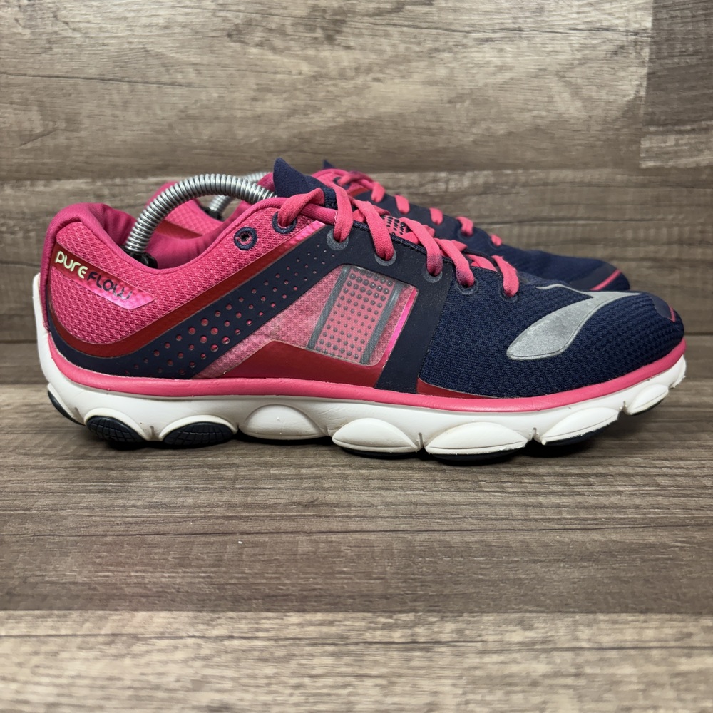 Brooks PureFlow Pink Blue Womens US Size 8.5 EUR 40 1201801B404 Running Shoes